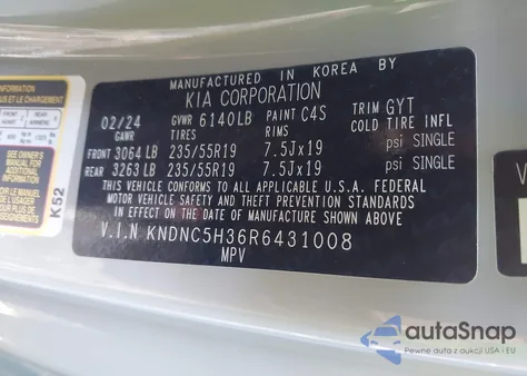 2024 Kia Carnival Mpv Ex from USA, damaged, VIN KNDNC5H36R6431008